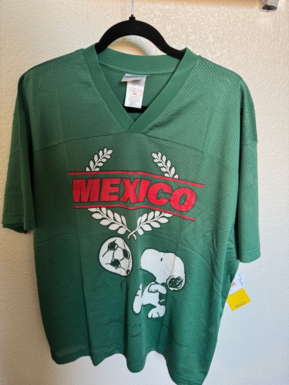 Peanuts Green Mexico Soccer Jersey with Snoopy Graphic